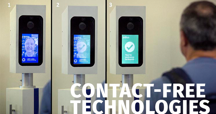 US airports are betting on contact-free technologies to give passengers confidencecto para dar confianza a los pasajeros.